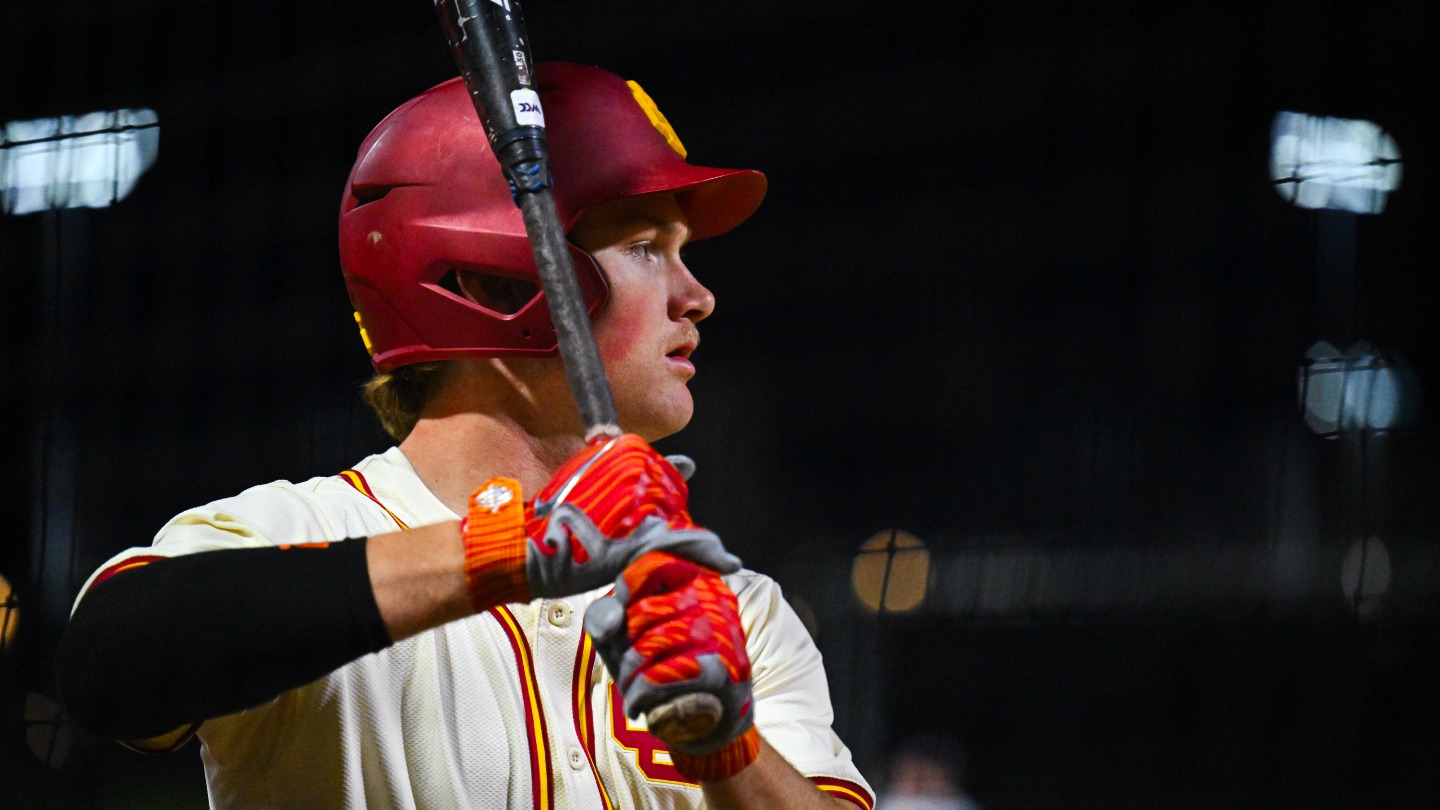 Ethan Hedges with his bat