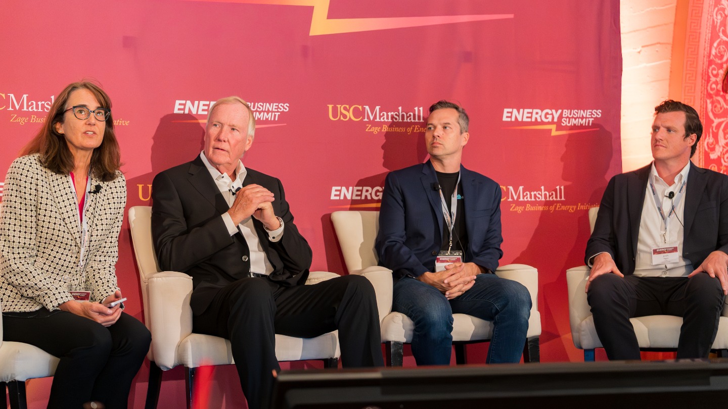 Sylvia Saltzstein, John Hopkins, Doug Bernauer, Joshua Flygare in the Nuclear Energy panel.