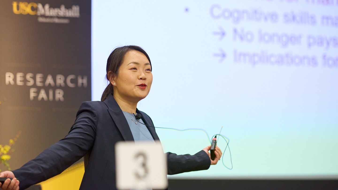 Nan Jia delivers her presentation.