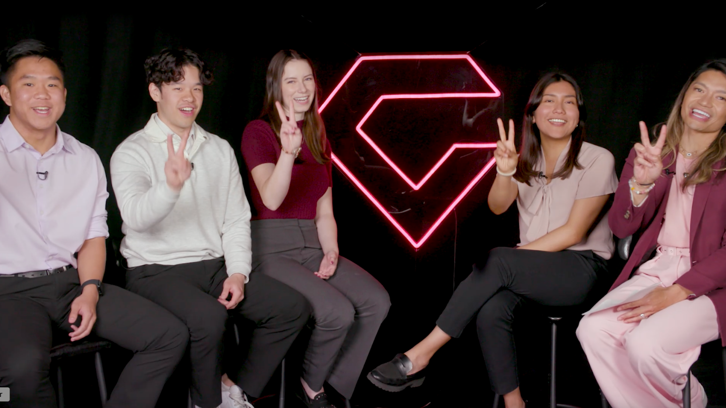 Mike Paranal and GEMS Graduates doing the Fight On symbol