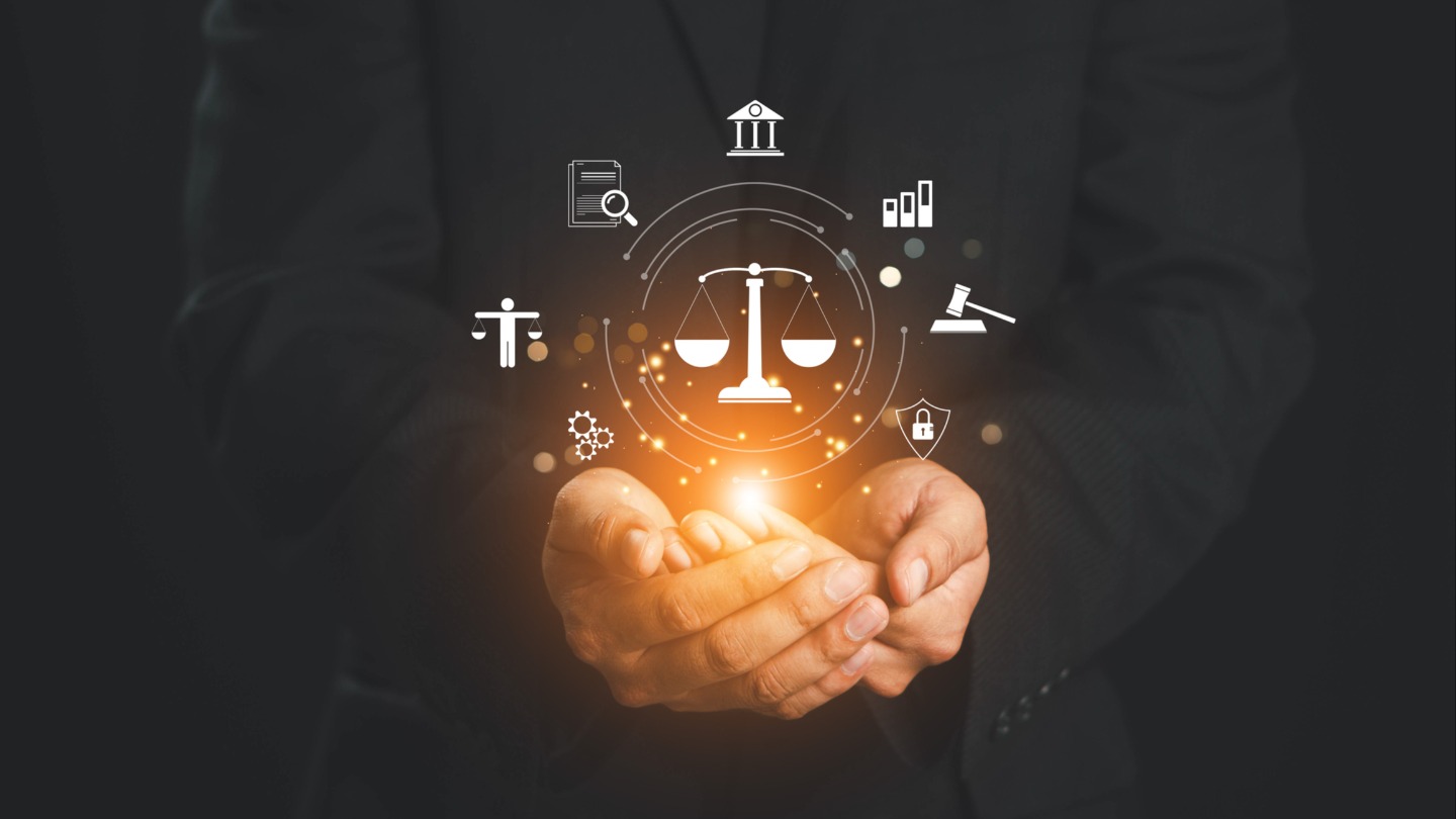 decorative image of computer generated scales in two hands