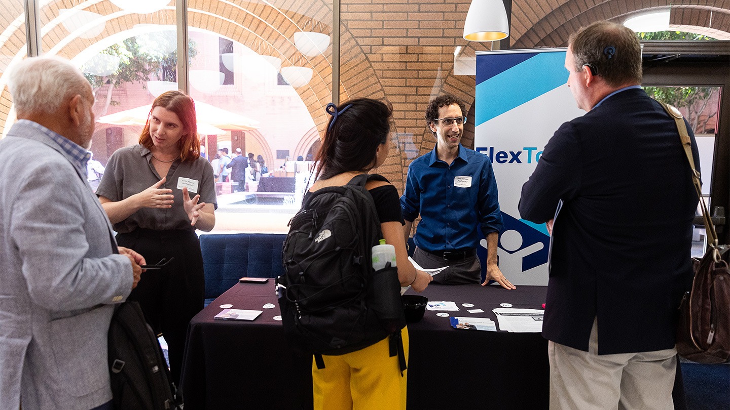 Color photograph of the Flex Together booth at the Aging is Now / Aging is the Future: Entrepreneurship Symposium.