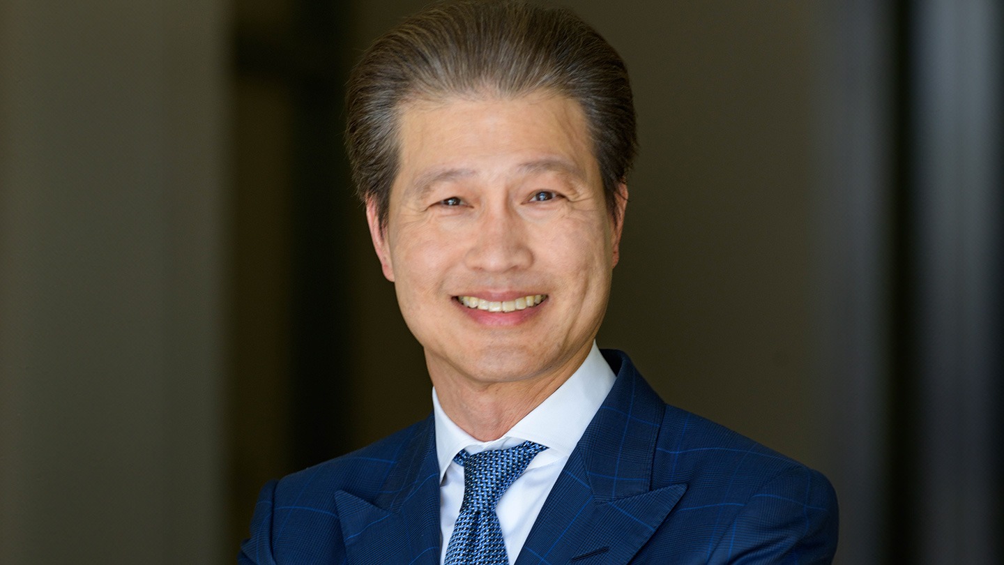Color photograph of East West Bank Chairman and CEO Dominic Ng.