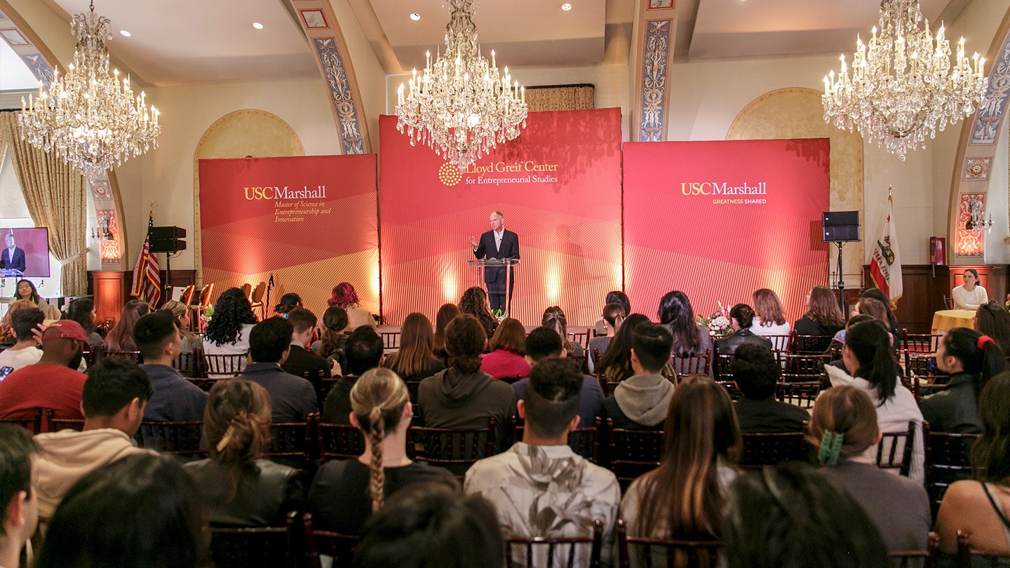 Dean Geoff Garrett makes opening remarks at the 7th annual ATHENA Women’s Entrepreneurship Summit.