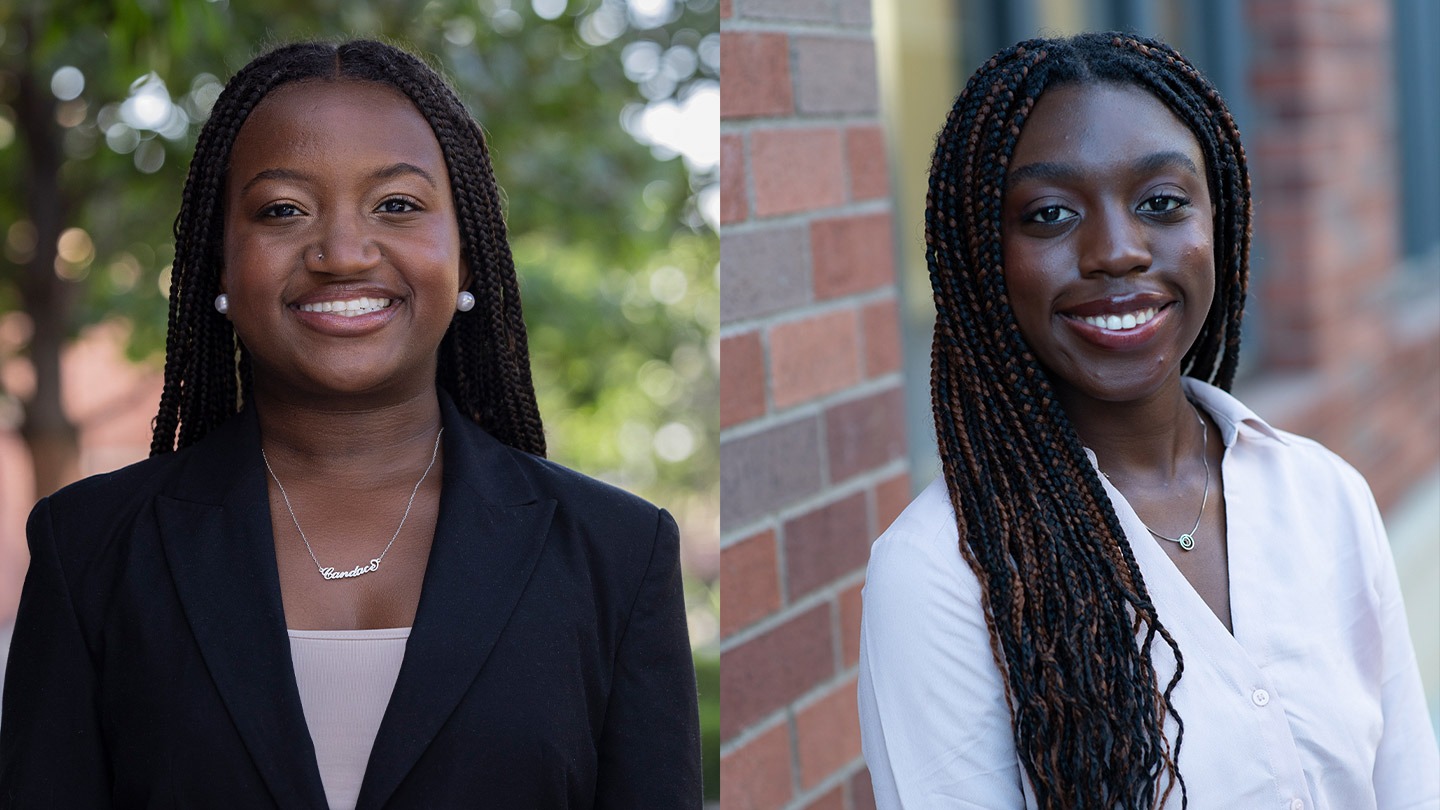 Color photograph of two black women.