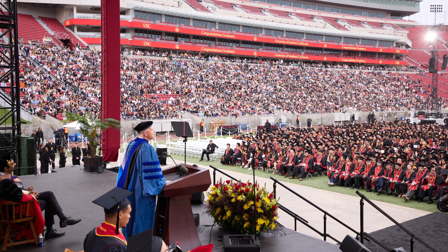Dean Garrett Speaking at USC Marshall Commencement 2025
