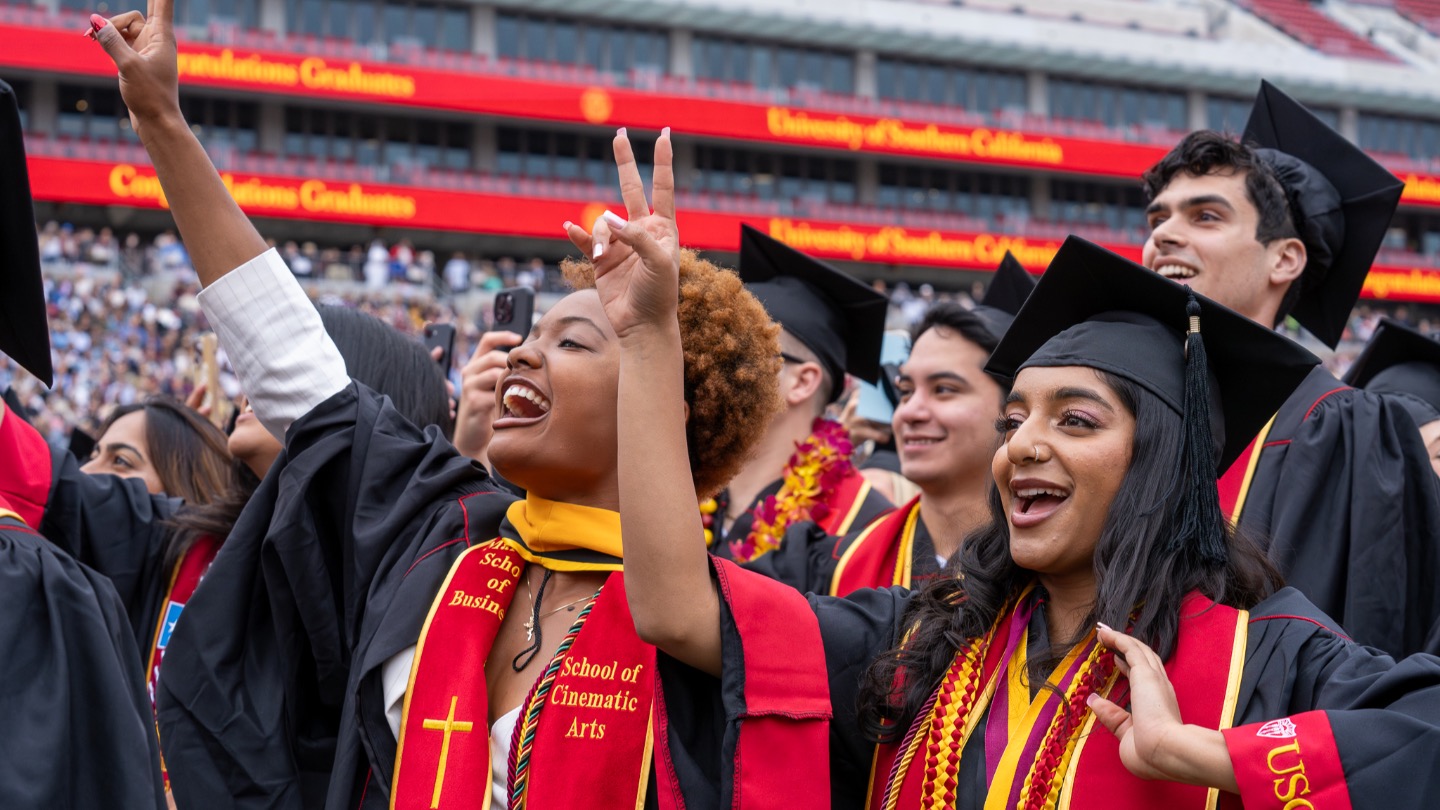 Students at USC Marshall commencement