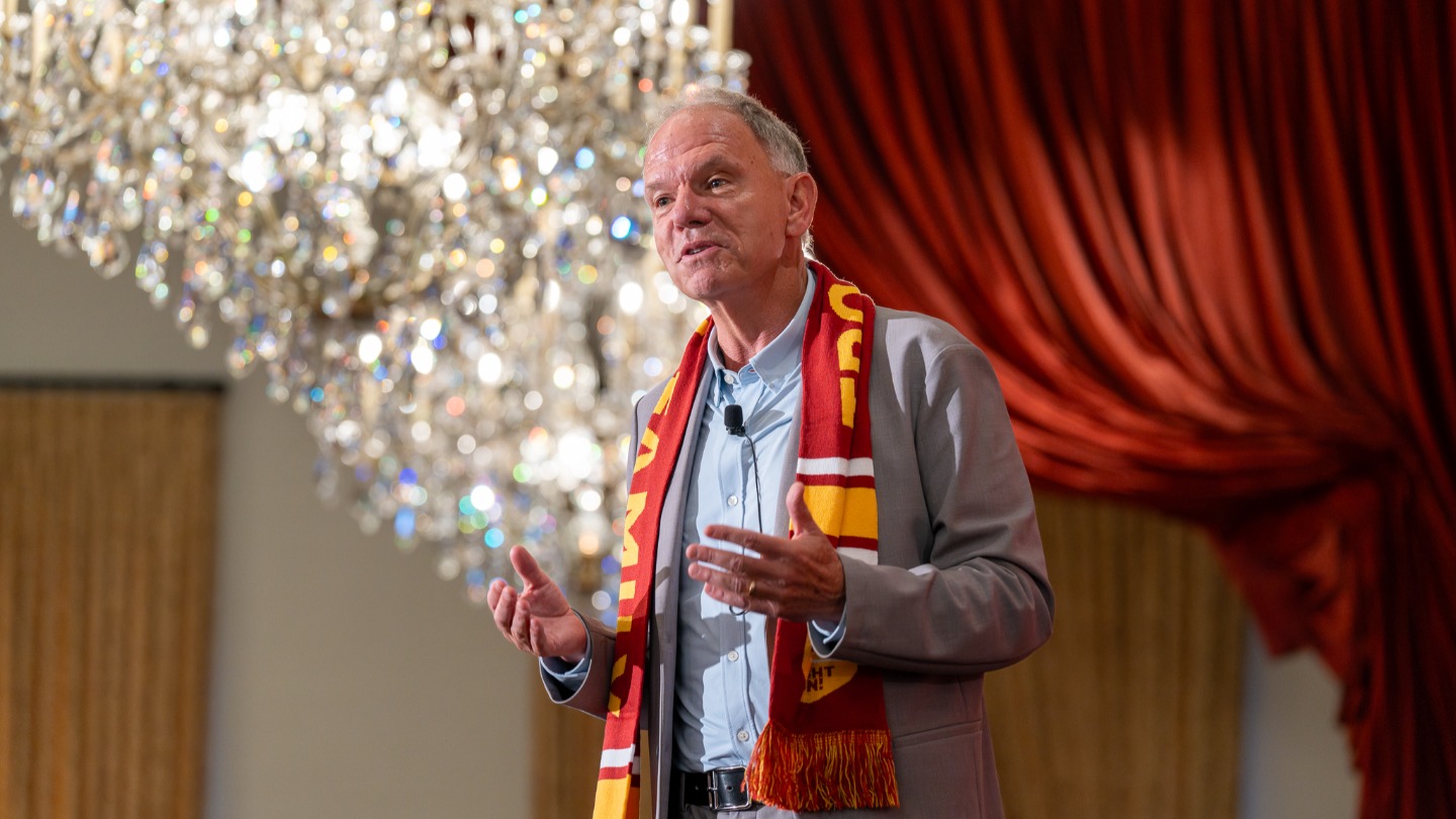 Dean Geoffrey Garrett speaking