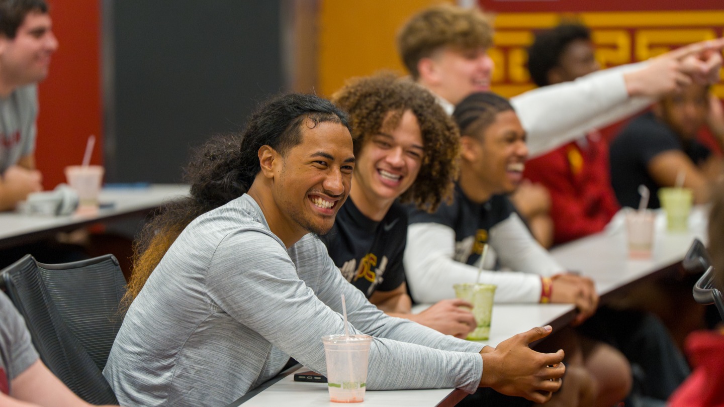 football student-athletes at the financial wellness workshop