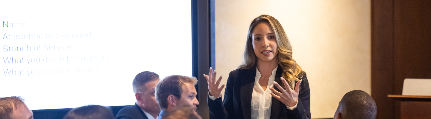 MBV student presenting in classroom