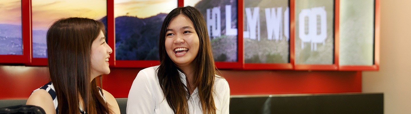 Students in Lounge Area on Campus