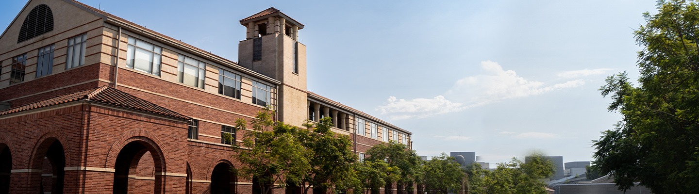 Color photograph of Popovich Hall on the USC Campus.
