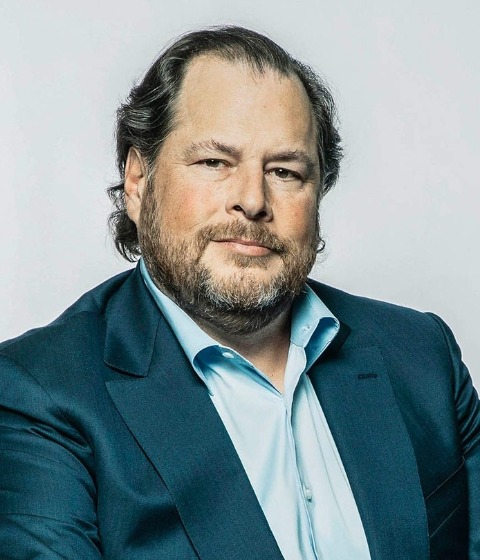 Color photograph of Salesforce founder and USC Marshall alum Marc Benioff.