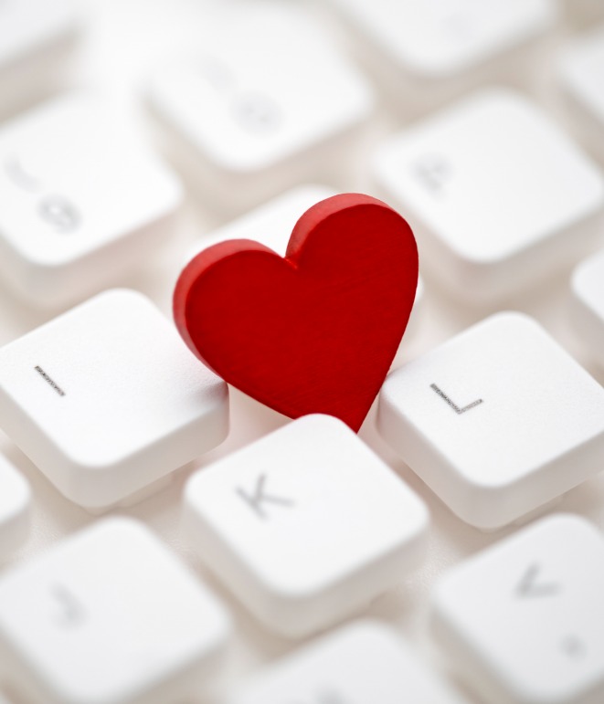 decorative image of a heart on a keyboard