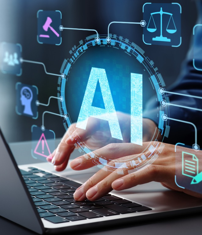 decorative image of person using AI