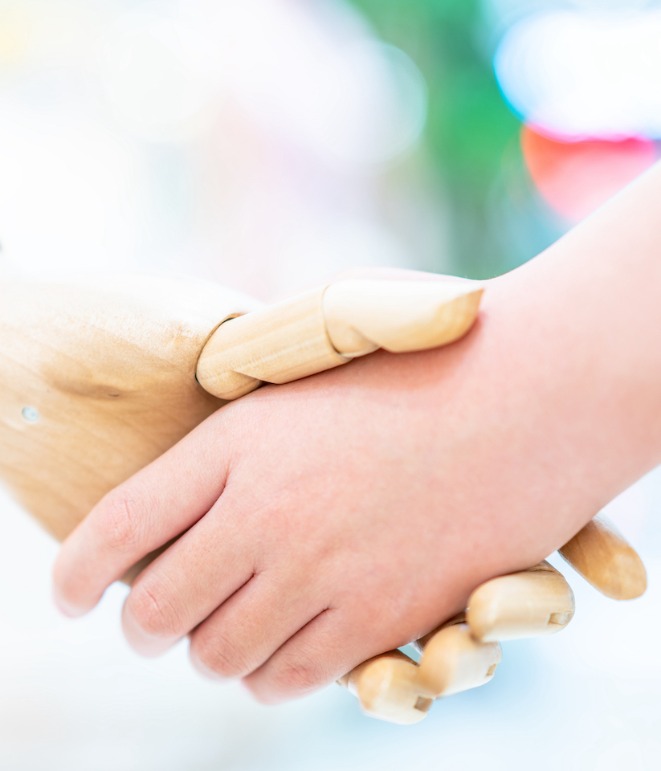 mixed handshake between human and robot