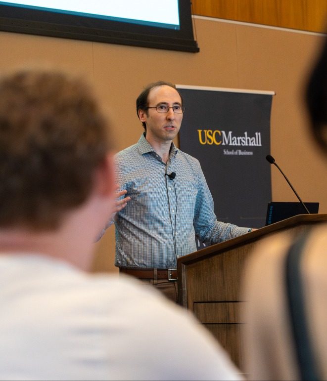 Jacob Bien at the research fair