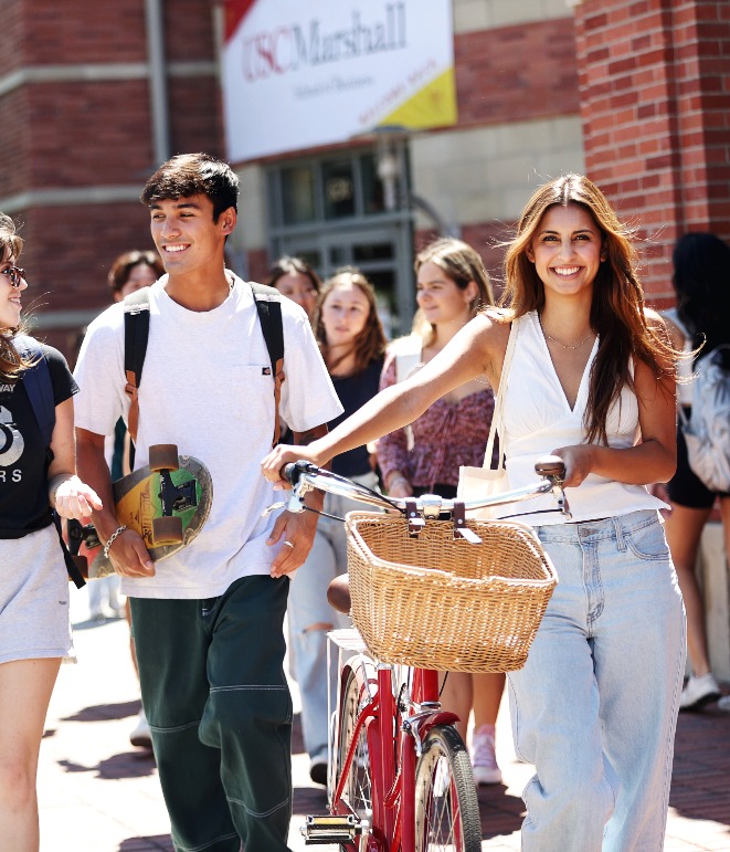 students walking on campus