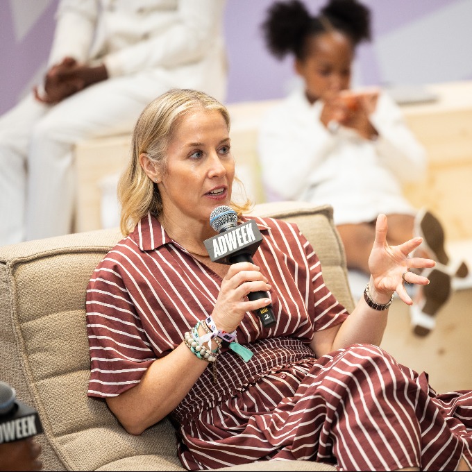 Kimberly Storin speaking at an event