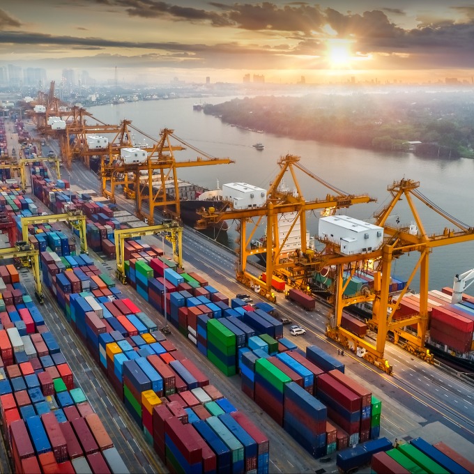 decorative image of shipping containers