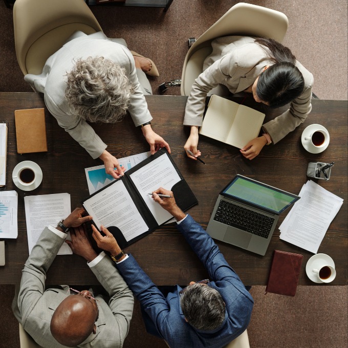 employees at a conference room