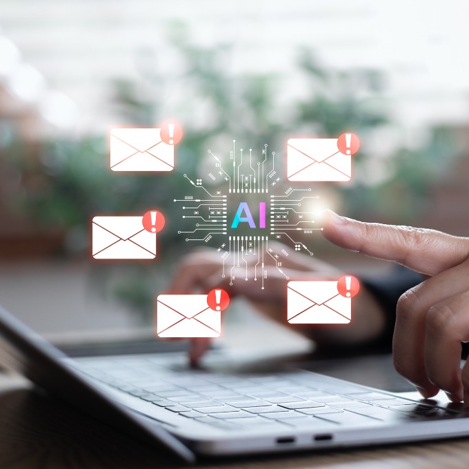 a person using AI to send emails