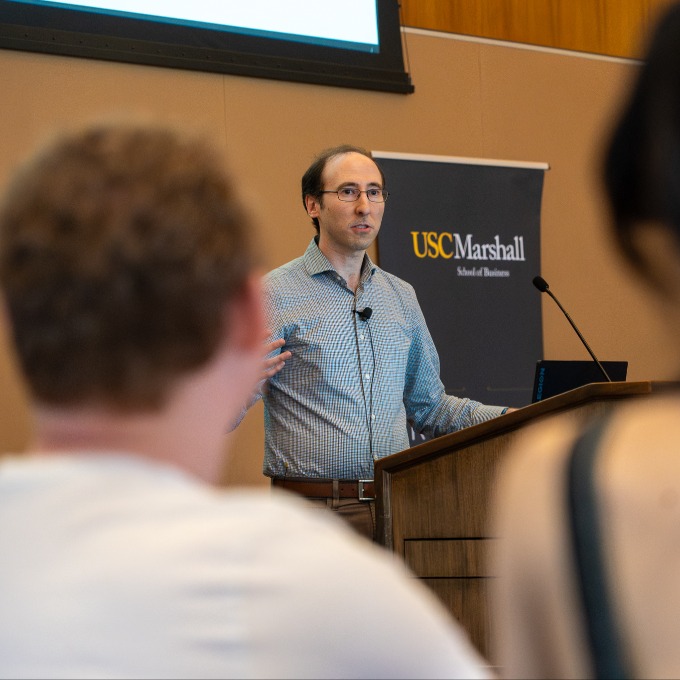 Jacob Bien at the research fair
