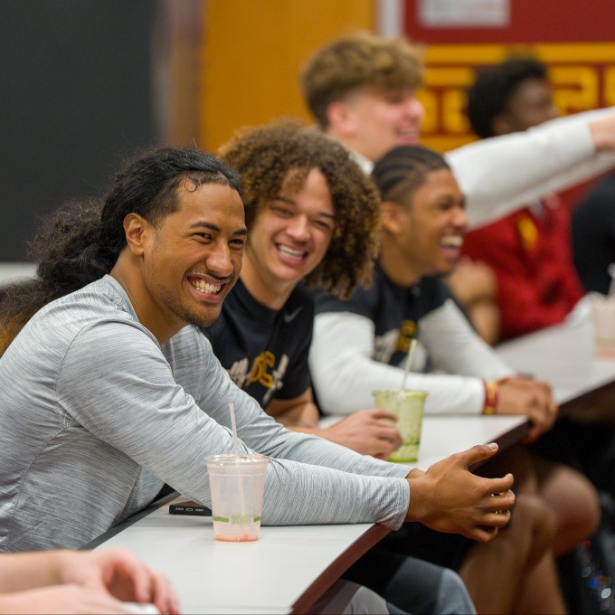 football student-athletes at the financial wellness workshop