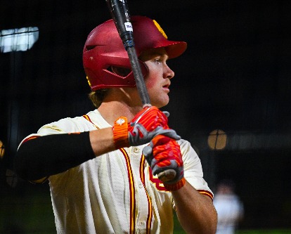 Ethan Hedges with his bat