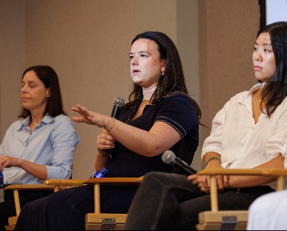 Hannah Foley speaking at the MBA Career Panel