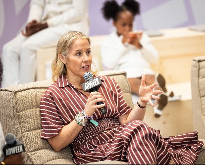Kimberly Storin speaking at an event