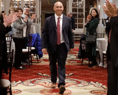 Andy Call enters the Town and Gown during installation ceremony