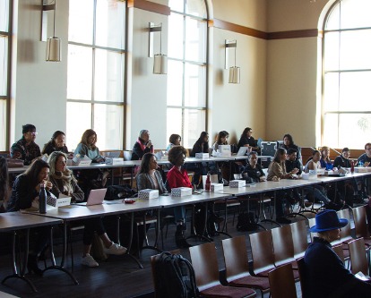 Color photograph of the Jacobson Family Sustainable Impact Lecture Series audience.