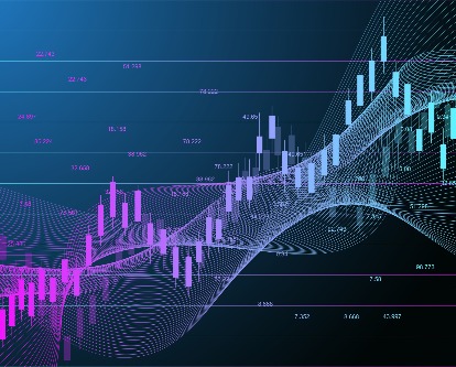 Stock market or forex trading graph chart suitable for financial investment concept.