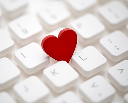 decorative image of a heart on a keyboard