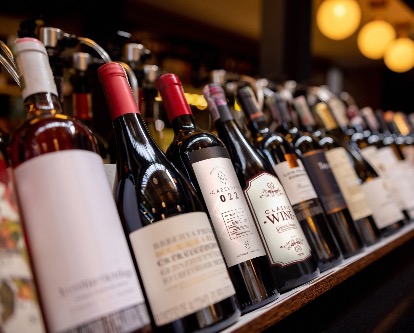 Rows of wine bottles