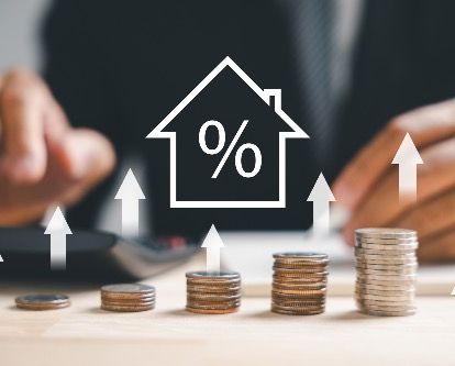 Stock graphic of mortgage increases