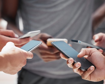 people holding phones