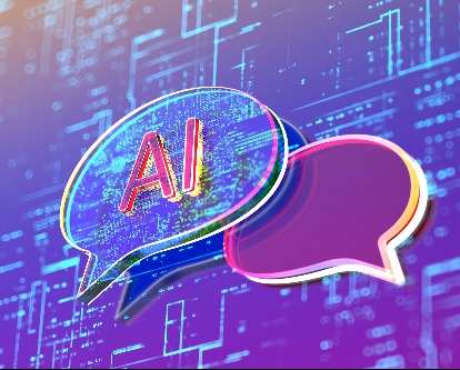 decorartive image of AI symbol in message bubble