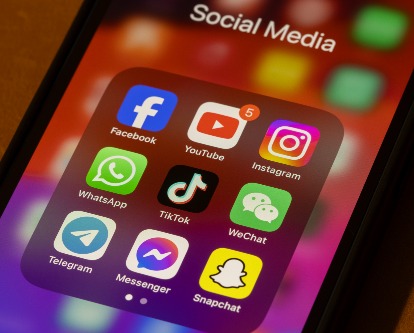 social media on a phone