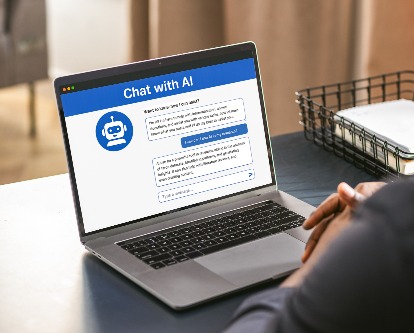 an employee uses an AI chatbot