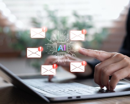 a person using AI to send emails