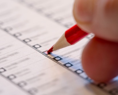 filling in a ballot