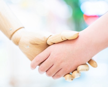 mixed handshake between human and robot