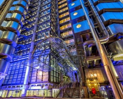 Exterior of the iconic Lloyd's of London building.