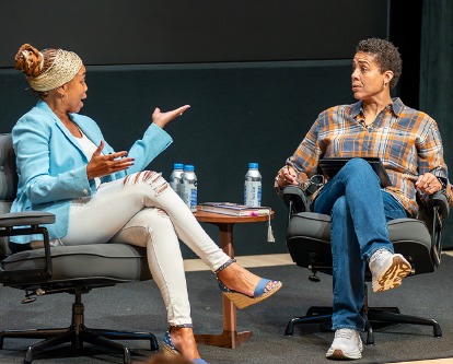 A USC Marshall lecture led by Jamele Hill and Cheryl Miller.
