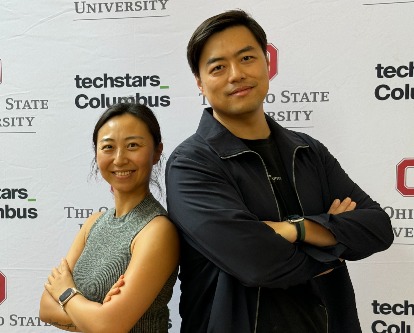 Ruby Zhang '23 and Kenny Wang '23 at Techstars Columbus