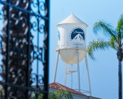The water tower on the Paramount Pictures lot in Los Angeles.