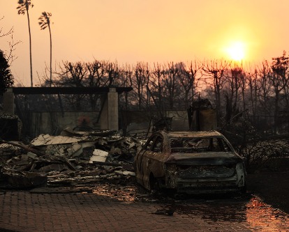A house in Pacific Palisades burned to the foundation.
