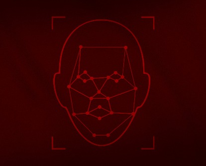 Vector illustration of facial recognition points.